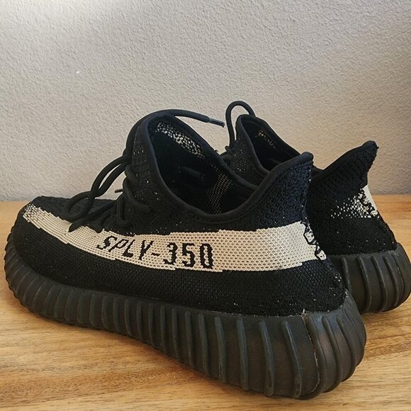Adidas Yeezy Boost 350 V2 Shoes Mens Size 8 Black White Oreo SPLY-350 BY1604 main image 6